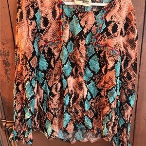 Savanna Jane Vibrant Snake Print Blouse